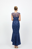 Phoebe Cap Sleeve Hi Lo Dress by Bariano - Navy
