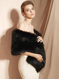 Cara Fur Shawl - Black