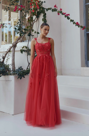 Possie PO2318-1 Gown by Tania Olsen - Red