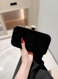 Jasmine Velvet Clutch - Black