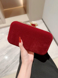 Jasmine Velvet Clutch - Wine