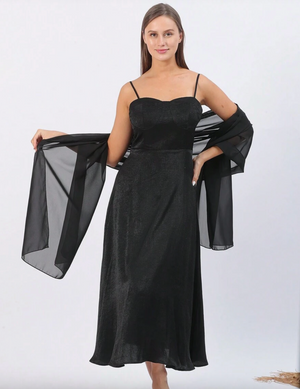 Black Chiffon Shawl