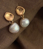 Rocky Earrings - Gold Pearl