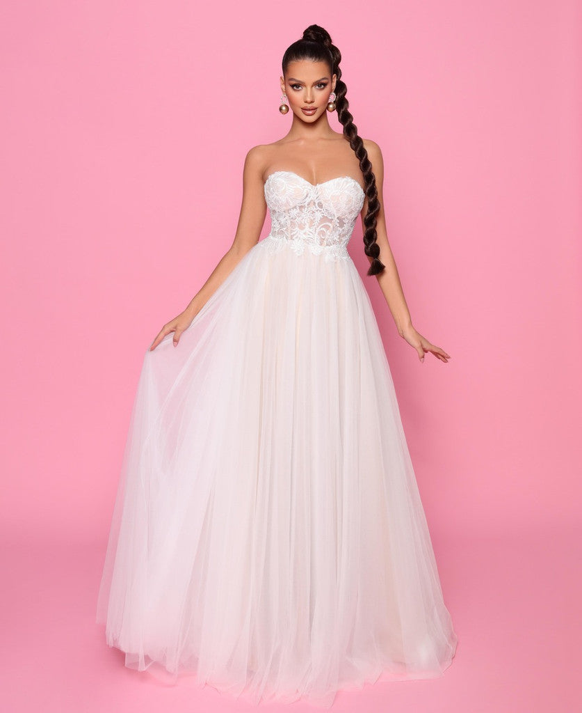 J’ADORE  AUSTRALIA FULLY BEADED GOWN - NUDE