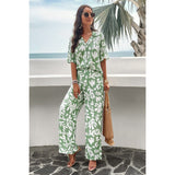 Green Leaf Pant - Green/White