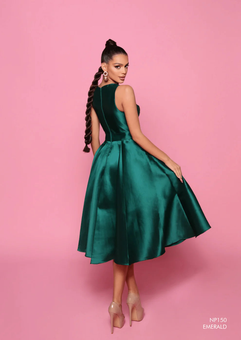 Leary NP150 Dress by Nicoletta - Emerald