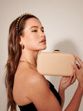 Rhea Clutch Bag - Nude