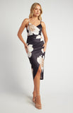 Jenna Midi Dress - Black Floral
