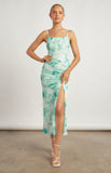 Annie Midi Dress - Green Floral