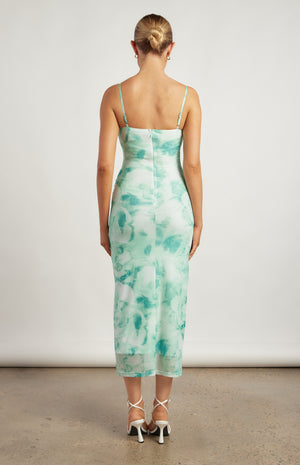 Annie Midi Dress - Green Floral