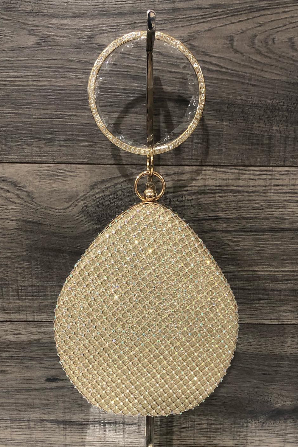 Diamonte purse with handle - Gold