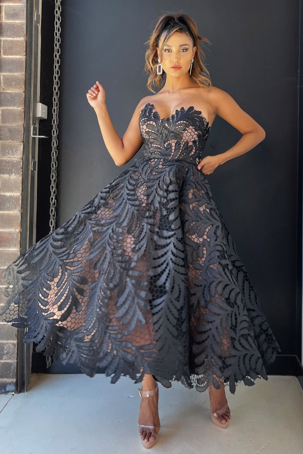 Jadore Dress JX5031 - Black/Nude Jadore Dress JX5031 - Black/Nude