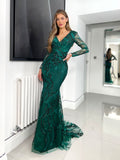 Logan JX6092 Gown by Jadore - Forest Green