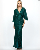 Oprah Cape Gown B47D28L by Bariano - Emerald