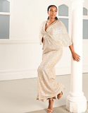 Oprah Cape Gown B47D28L by Bariano - Nude/Copper