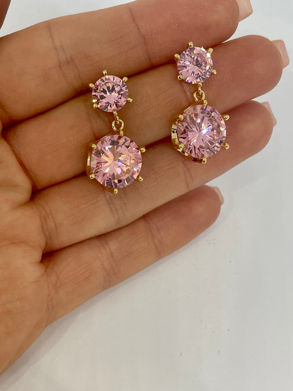 Khelani Earrings - Pink & Gold