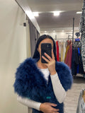 Jadore Fur Cape - Navy